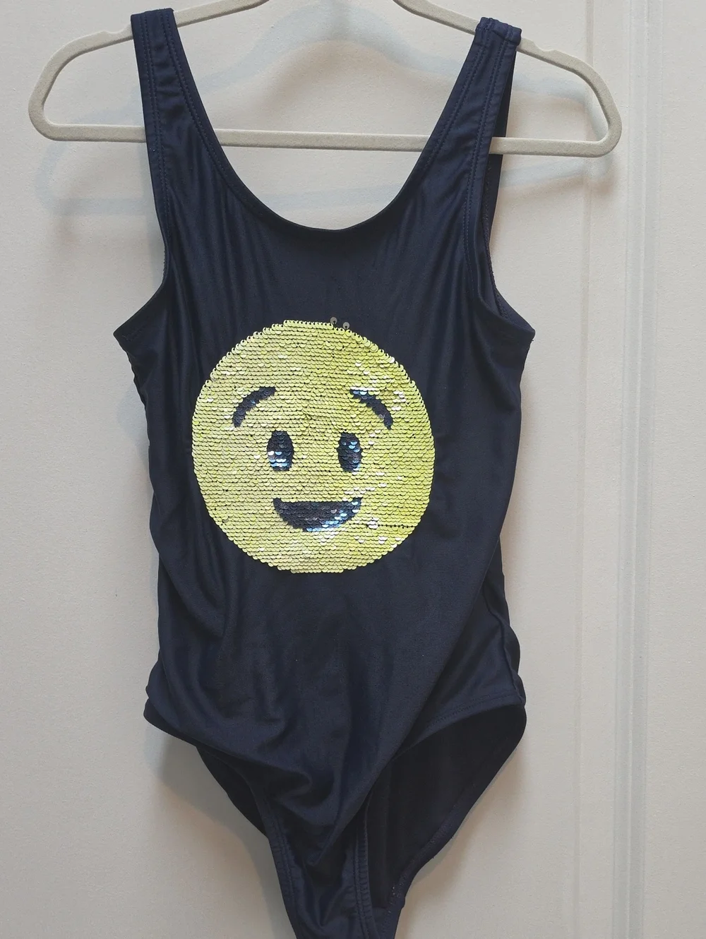GAP Kids Navy One-Piece Swimsuit with Yellow Sequin Smiley